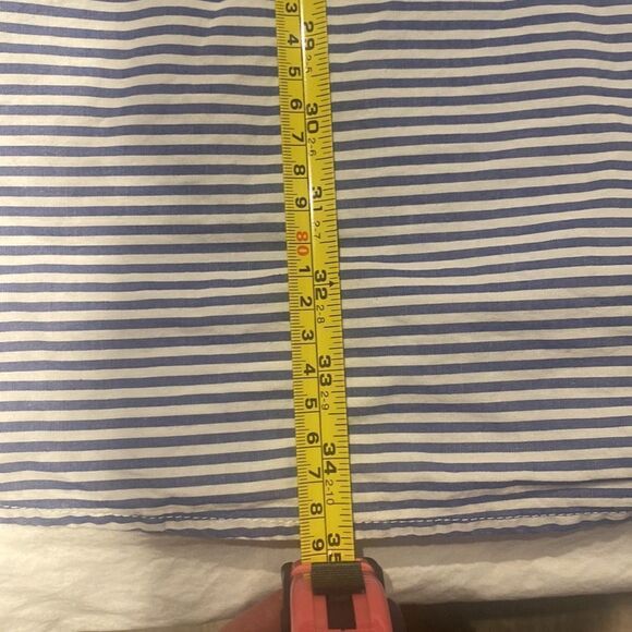 Womens Blue and White Striped Button Up Collared Dress Size Medium NWOT - Picture 10 of 13